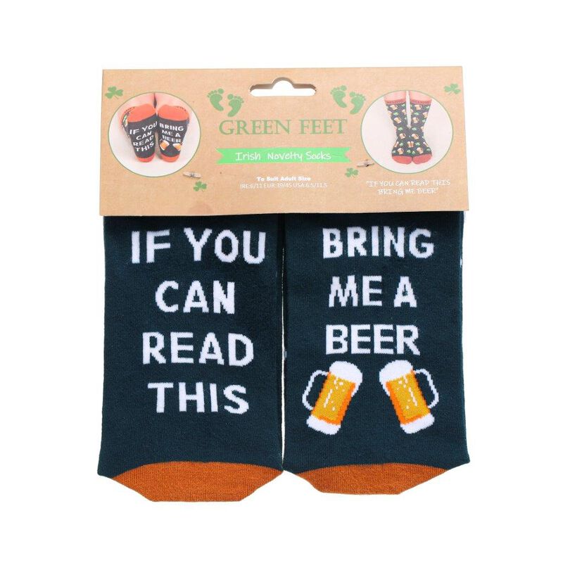 Beer Socks- Navy and Orange